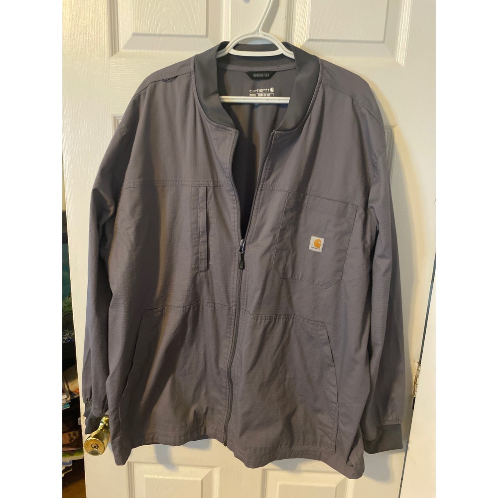 Carhartt Liberty Rugged Flex Scrub Jacket Mens 3XL Gray Full Zip C81418 Ripstop